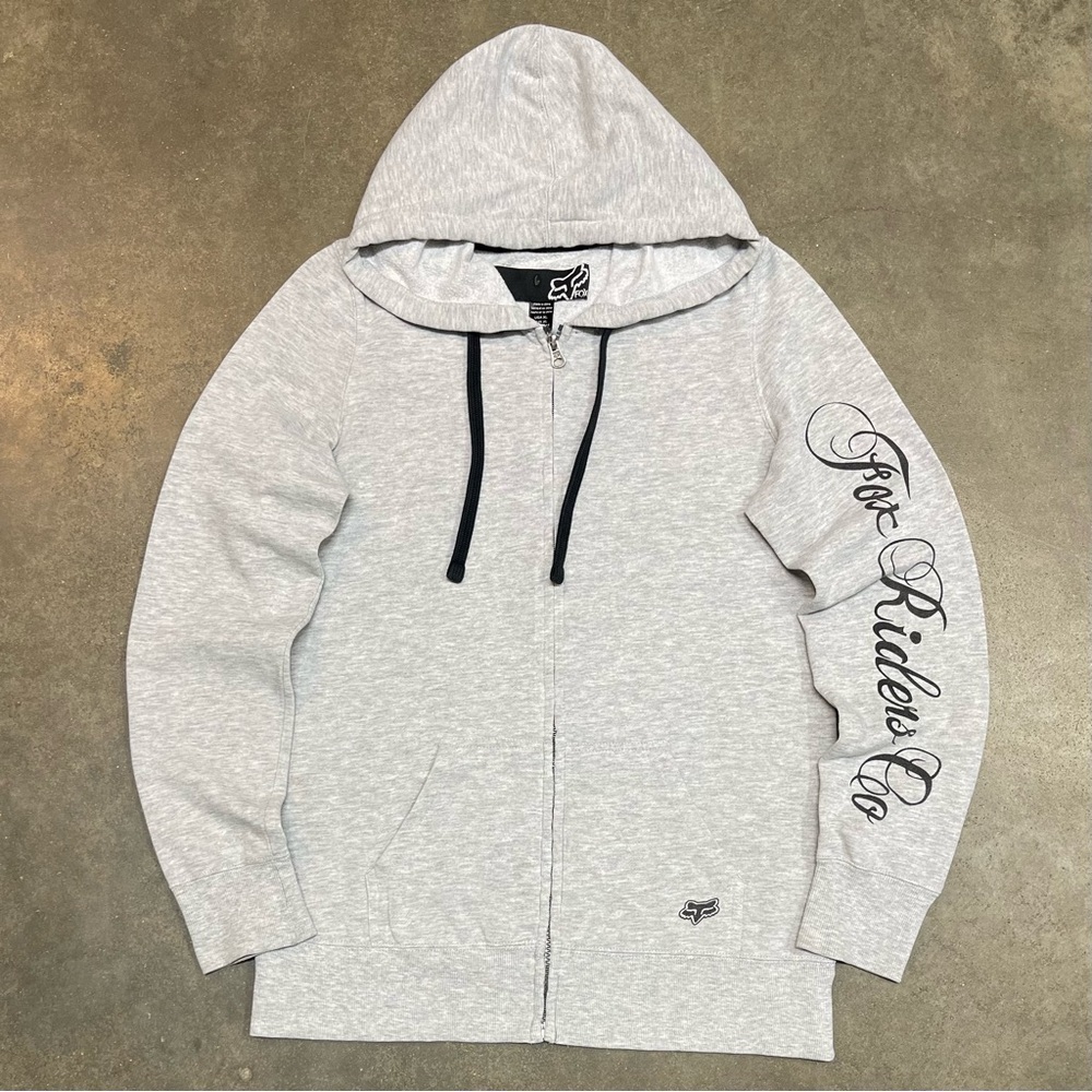 Y2K Fox Racing Motocross Fleece Full Zip Hooded Jacket